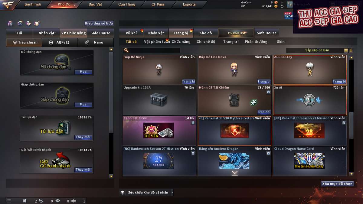 shop acc cf uy tin gia re